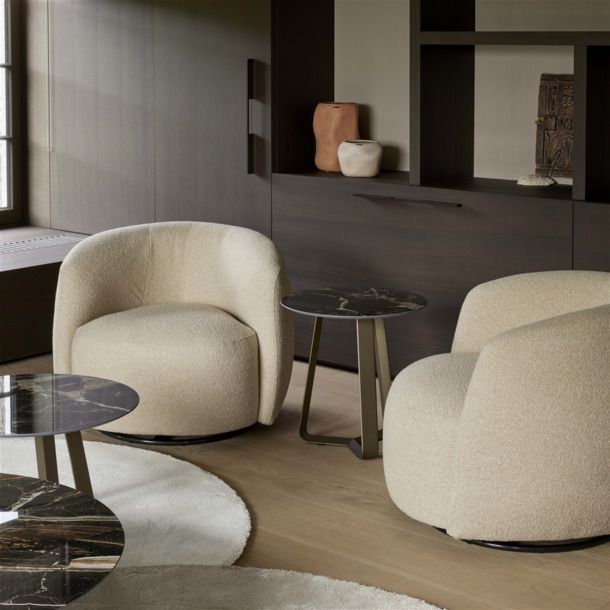 Joli Olivo lounge fauteuil in zachte beige stof - 5